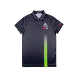 Supplying black men's short-sleeved Polo shirts with sublimation, gradient printing, 3M window film, work uniforms with sublimation P1581 Supplying black men's short-sleeved Polo shirts with sublimation, gradient printing, 3M window film, work uniforms with sublimation P1581